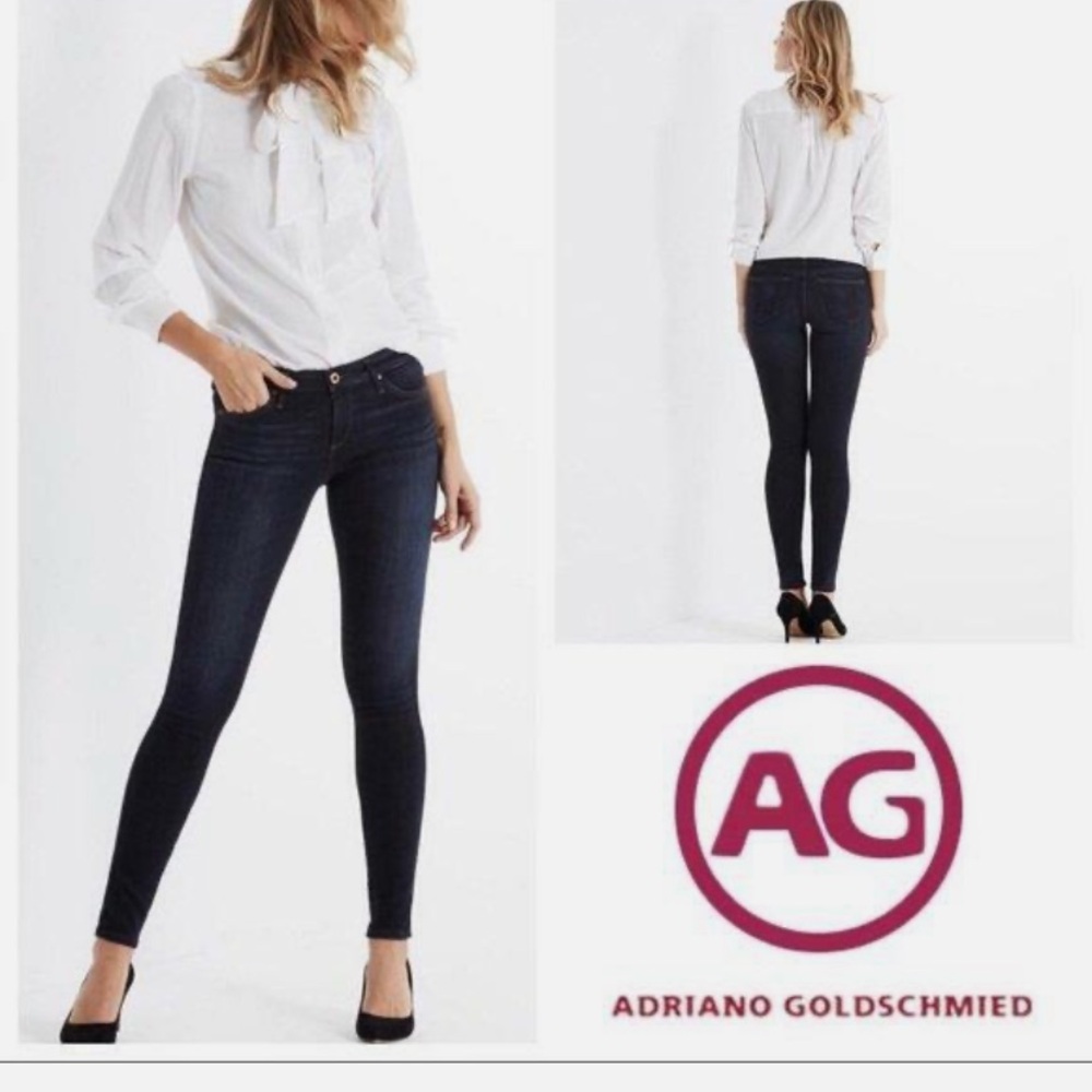 adriano goldschmied AG THE legging SUPER SKINNY Jeans JetSetter Dark $235 29R